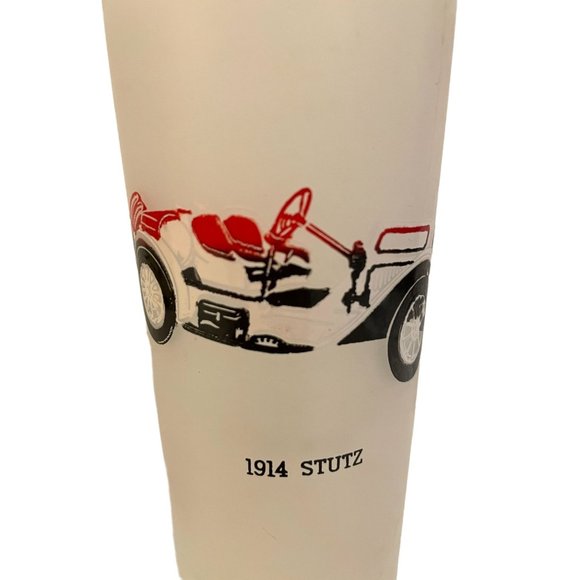 Vintage Tumblers Anchor Hocking "Antique Autos" Frosted Ice Tea Glass Set Of 4 - Picture 6 of 8